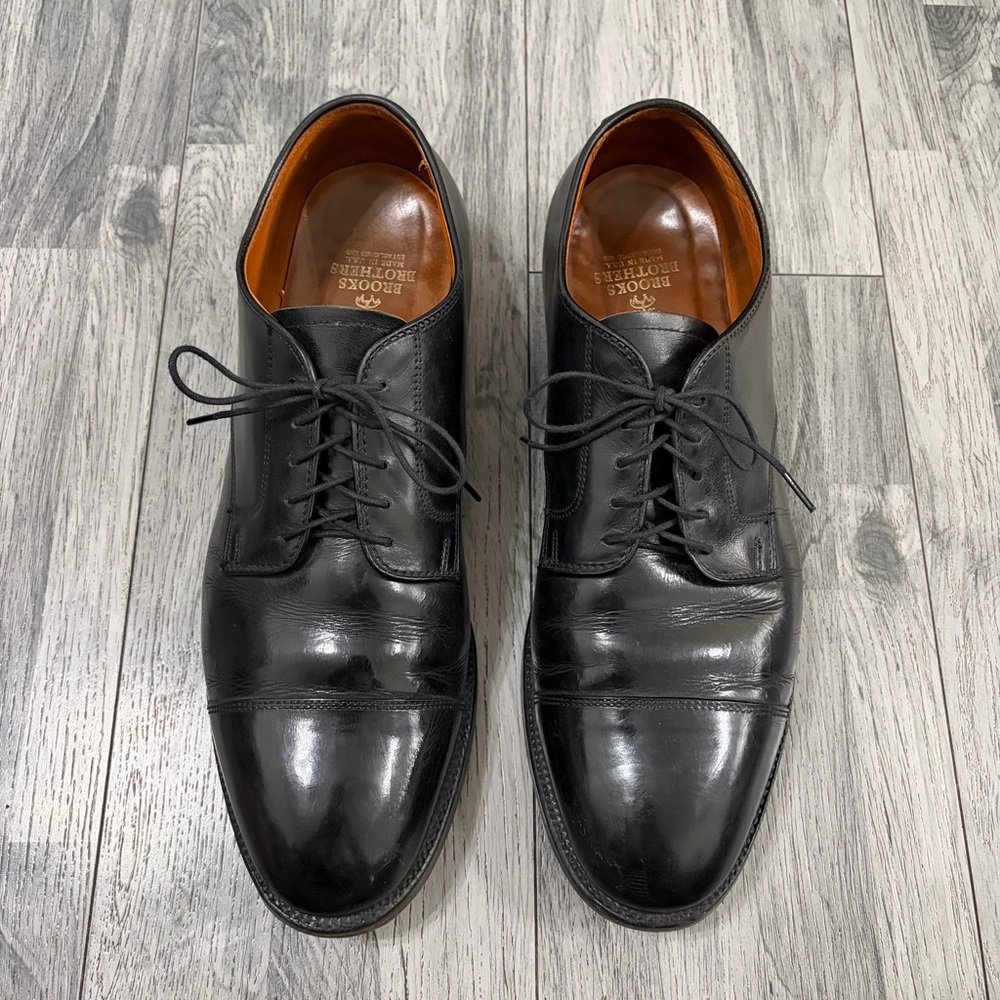ALDEN for BROOKS BROTHERS Black Leather Men's Dress Captoe Shoes Sz 11D